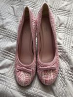 Damenschuhe rosa Grösse 40 Stoff mit Schleife getragen