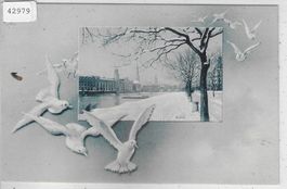 Zürich im Winter - Möven-Karte