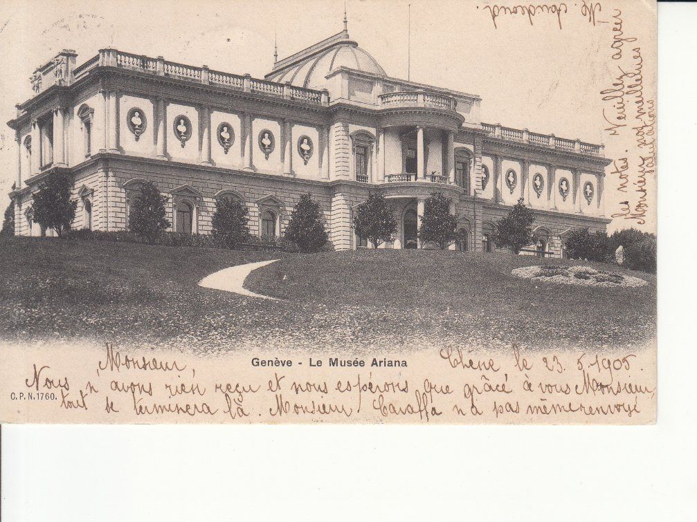 Cartoline postali: Genève Le Musée Ariana 1905 – Usato da Bürglen TG venduto da StampGraf