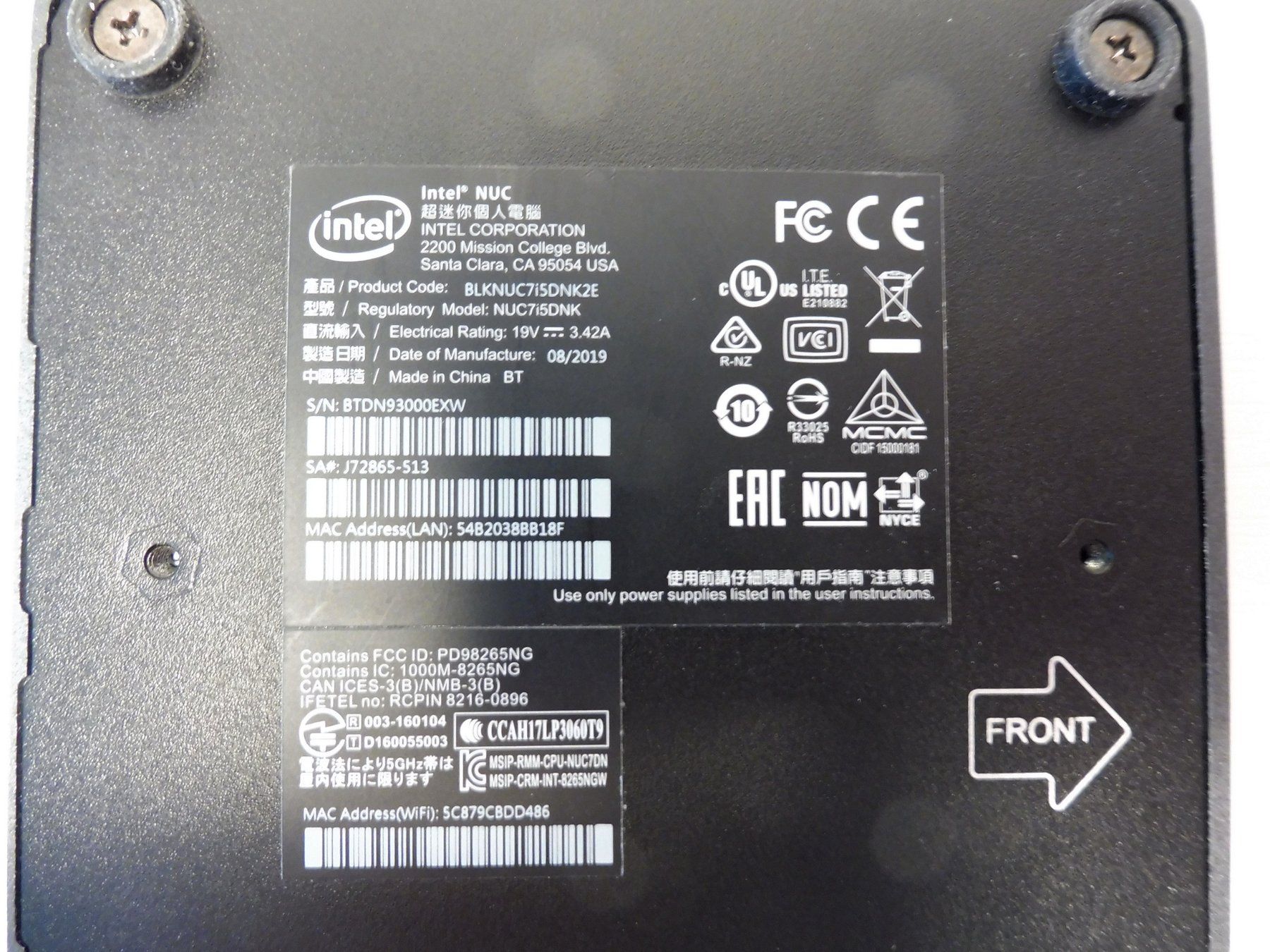 Intel PCs: Intel NUC 7i5DNK – Gebraucht aus Zürich von ernesto-33 3