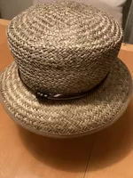 Strohhut naturfarben mit Lederband guter Zustand gebraucht