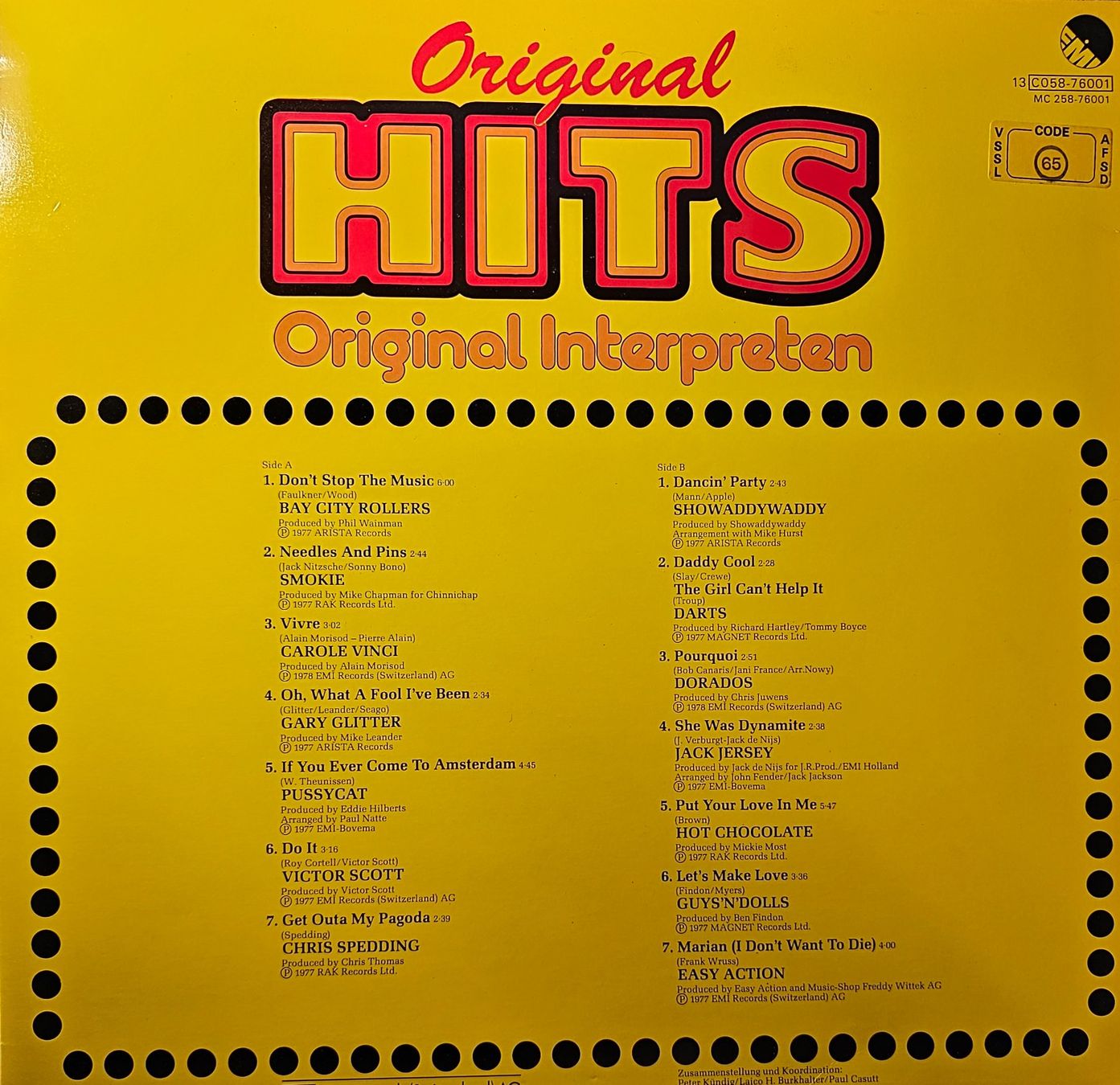 Schallplatten: Various – Original Hits – Gebraucht aus Wahlen b. Laufen von Cg10 1
