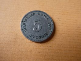 Dt. Reich 1890 E, 5 Pfennig