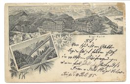 Rigi-Kulm (LU/SZ) Schnurtobel-Brücke  Vorläufer-Litho 1895 !