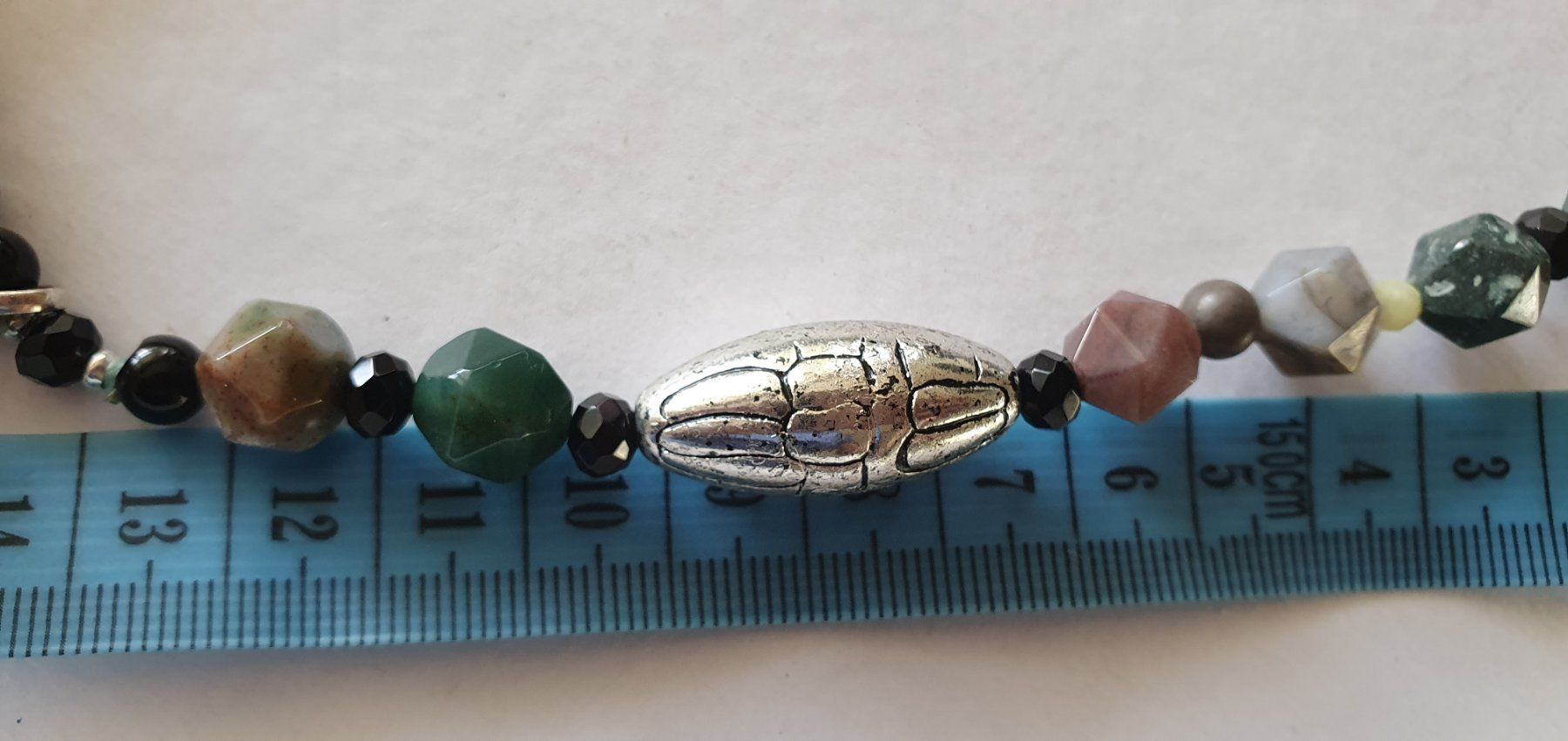 Catenine: Lang Kette aus Agate mit Silbern Kugel – Nuovo (secondo la descrizione) da Benglen venduto da Meercat3 6