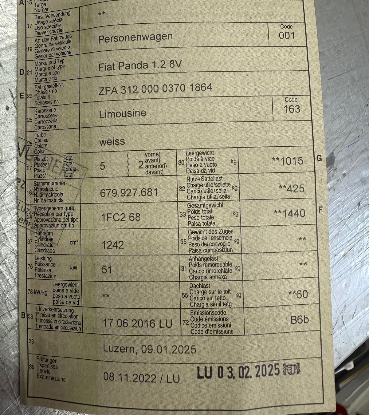 Fiat Automobili: Fiat Panda 1.2 Lounge – Usato da Koppigen venduto da sch_m9bj 1