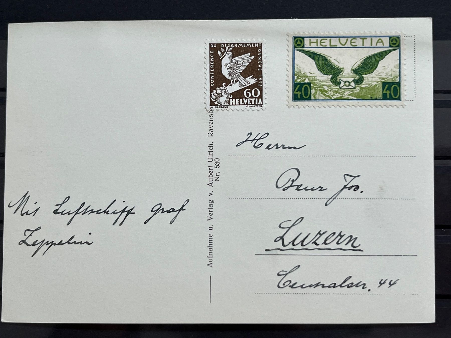 Cartoline postali: Postkarte Konstanz mit Graf Zeppelin – Usato da Romanshorn venduto da luxcollect 1