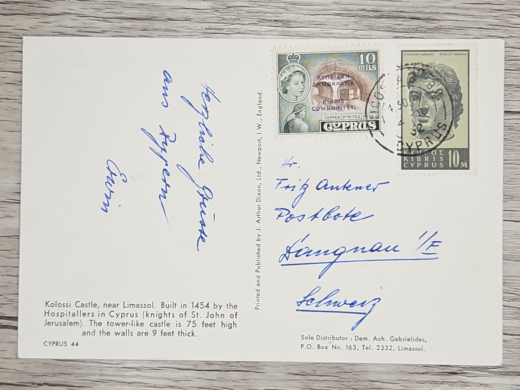 Tutti i francobolli: CL22 Carte Postale + Timbre Cyprus 19xx – Usato da Cousset venduto da Patrick_Collections 1