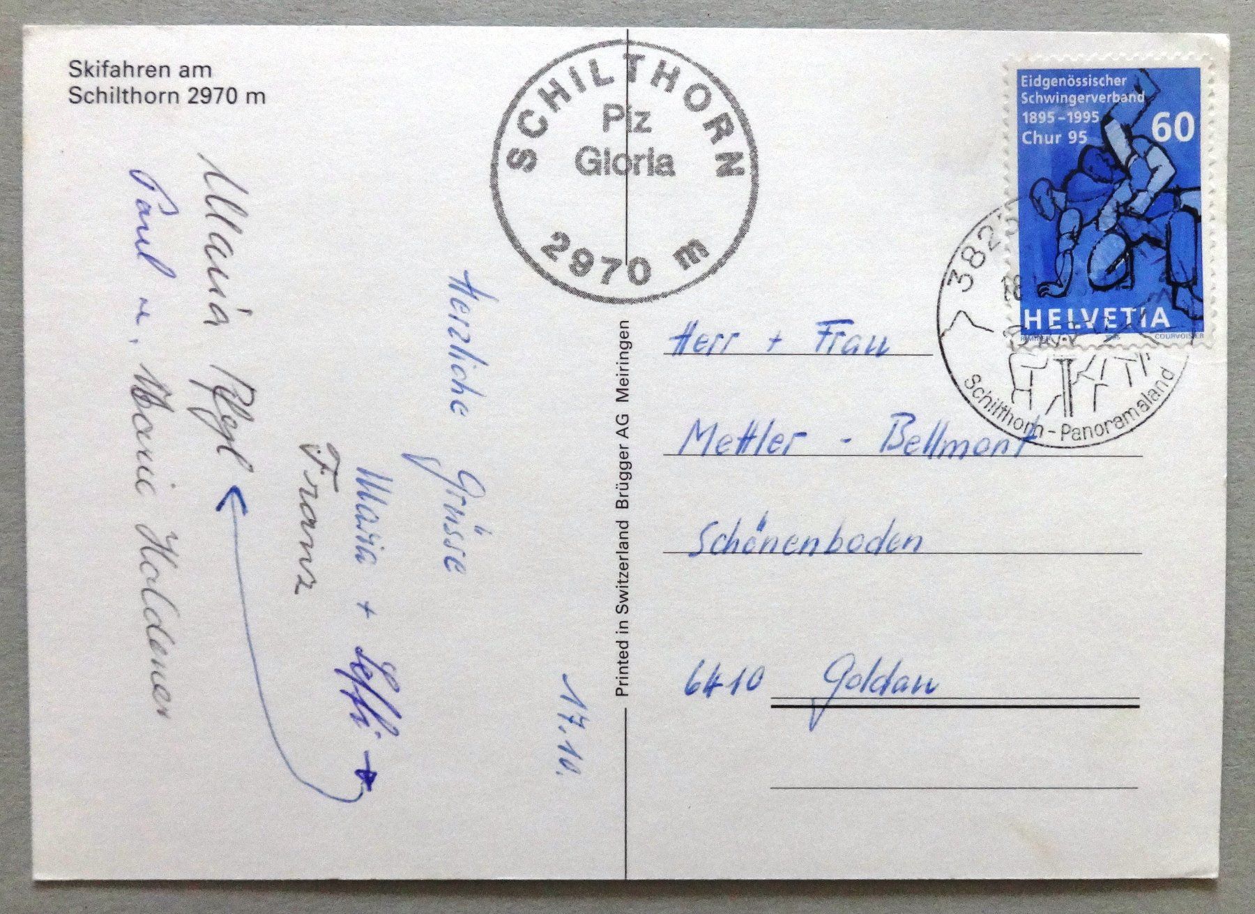 Cartoline postali: Schilthorn - Piz Gloria – Usato da Fétigny venduto da Billy2miny 1