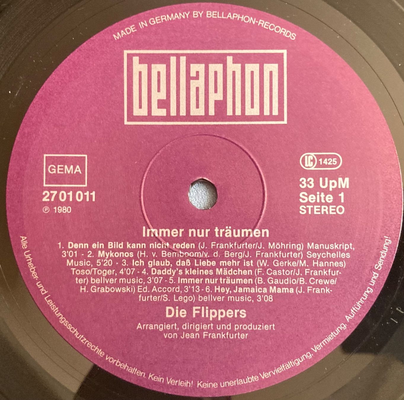Dischi in vinile: DIE FLIPPERS - IMMER NUR TRÄUMEN – Usato da Poliez-Pittet venduto da Newtown-Records 2