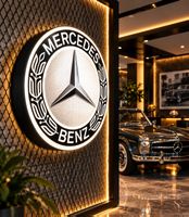 Mercedes Benz Retro Leuchtschild | Mercedes Vintage Leuchte✨
