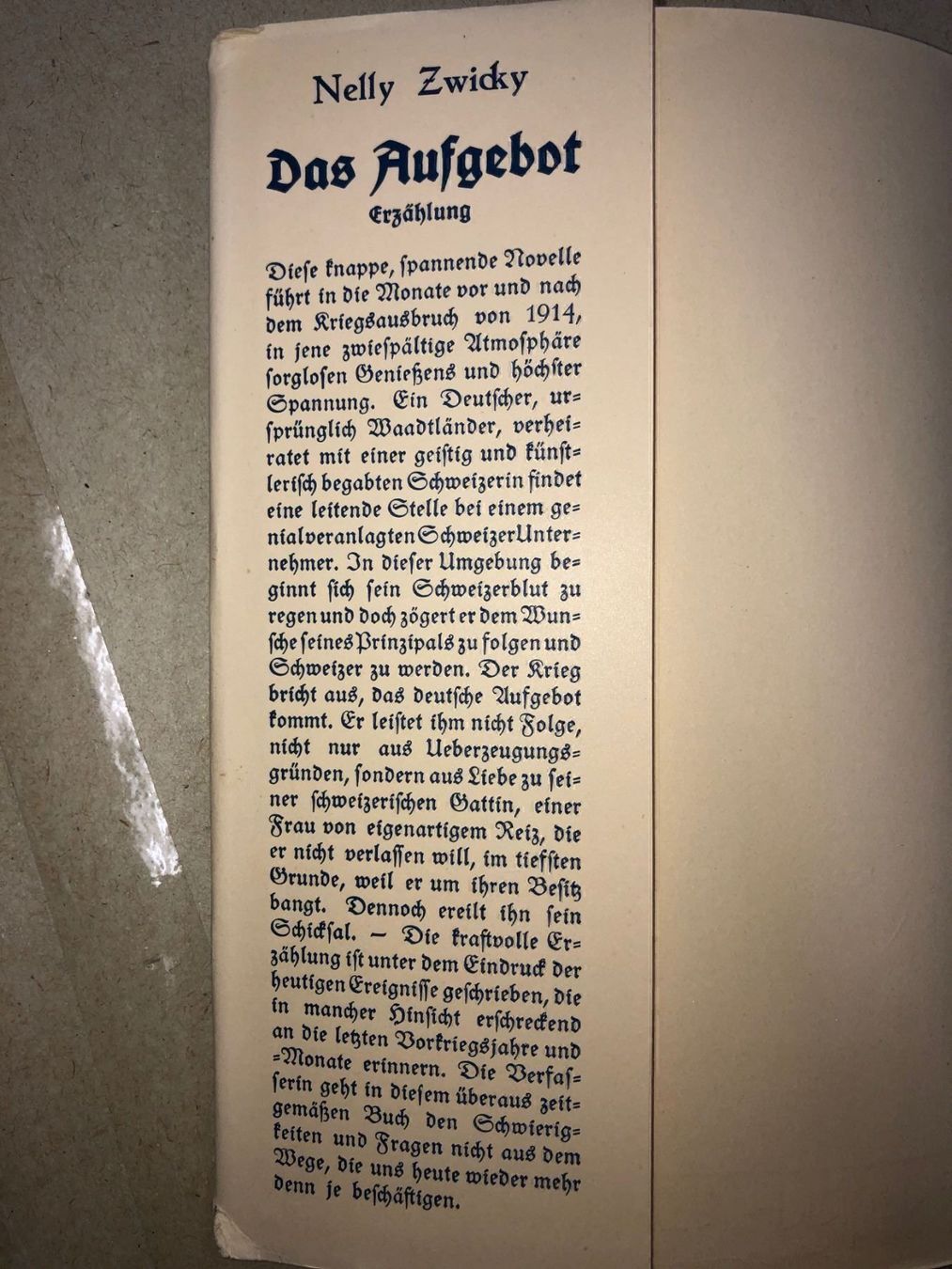 Libri: Nelly Zwicky: Das Aufgebot – Usato da Zürich venduto da allp 2