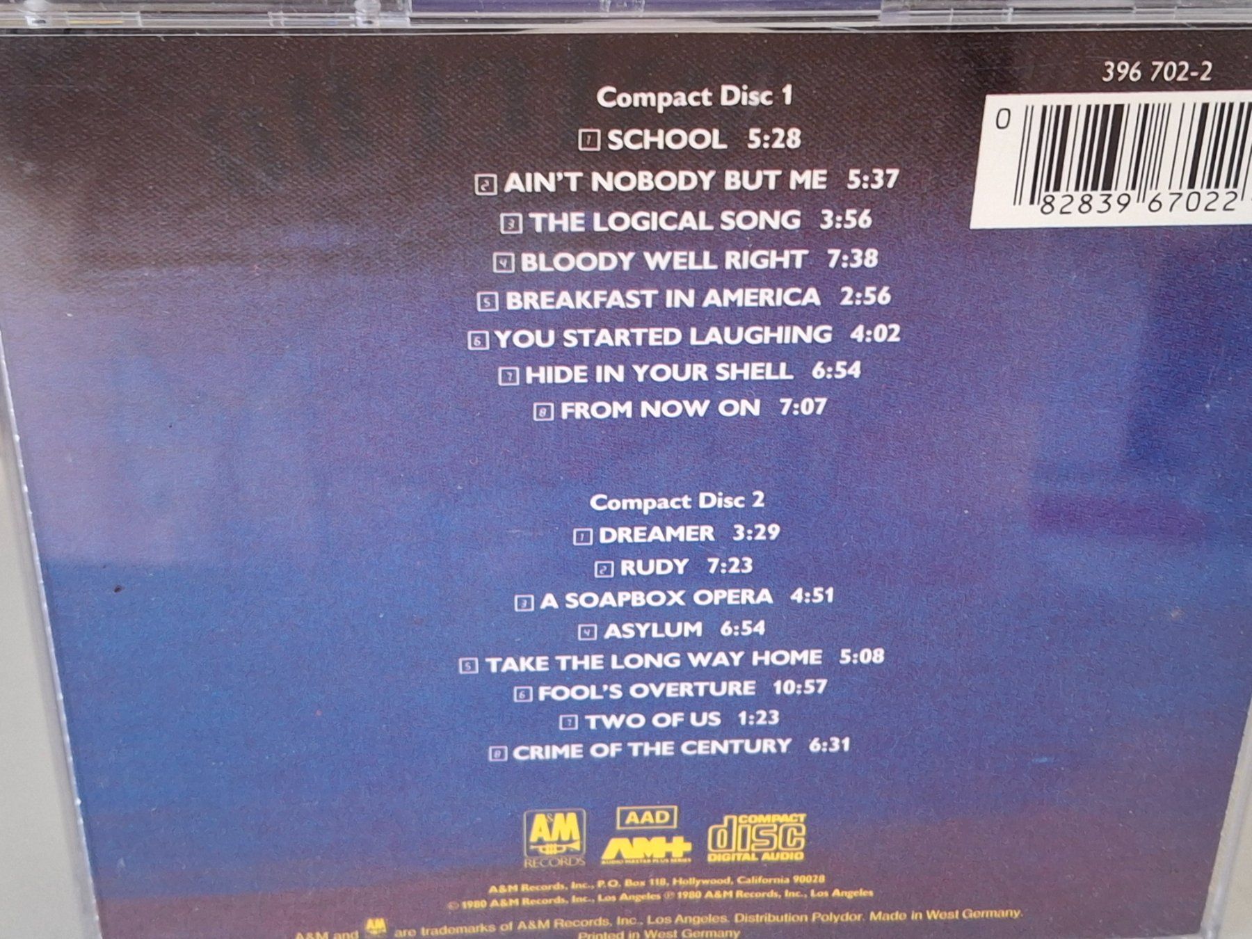CD: 2CD Supertramp - Paris Live in Paris – Usato da Aarberg venduto da Jackup1 1