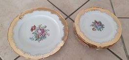 Assiettes doré Bavaria en porcelaine
