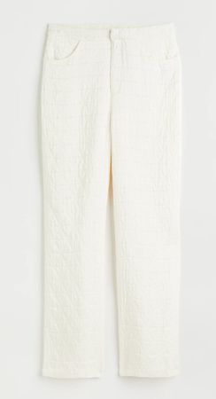 H&M gesteppte Hose Gr. 40 cremeweiss