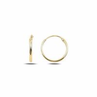 Ohrringe Creole 925 Silber gold Klassiker filigran 14mm