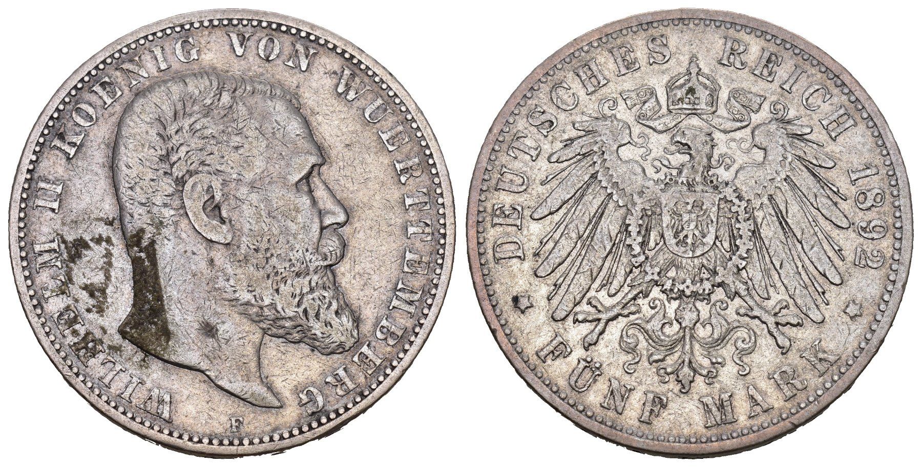 Alle Münzen: Württemberg 1892 – Gebraucht aus Bern von numismatictops
