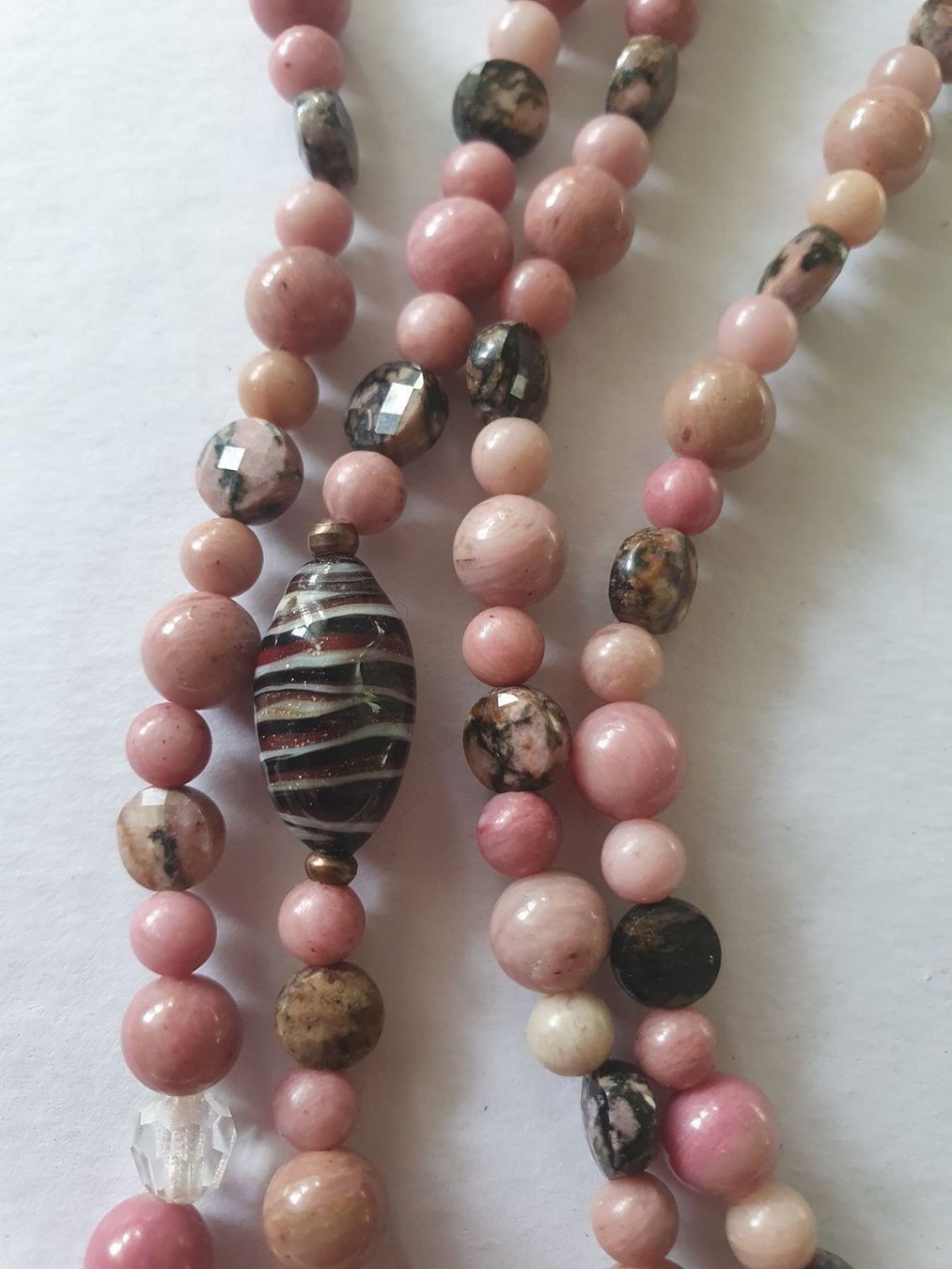 Catenine: Lang Kette. Rhodochrosite mit Rhodonit – Nuovo (secondo la descrizione) da Benglen venduto da Meercat3 4