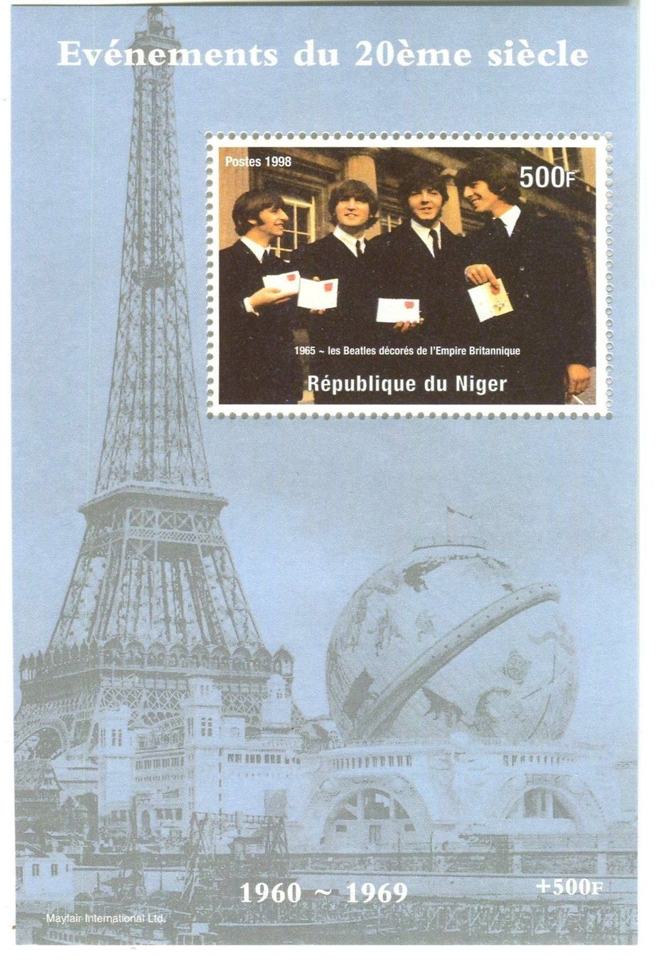 Alle Briefmarken: Block "The Beatles". Niger. – Neu und originalverpackt aus Basel von Butsch5