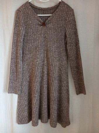 Robe brune style patineuse à côtes Taille M