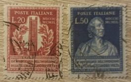Sellos Italia 1949,,  Invention of the Voltaic Pile