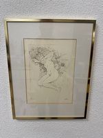 Vintage Strichradierung weiblicher Akt von M. Albisser 2/5