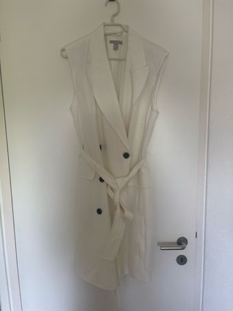 H&M Edles weisses Leinen-Blazer Kleid Gr. L Sommerkleid Chic