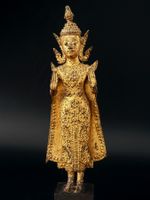 Thai Buddha 19. Jh. Bronze vergoldet (Rattanakosin, Rama V)