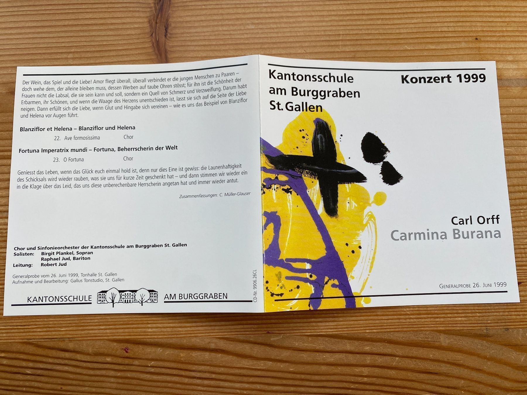 CD: CD - Konzert 1999 - KSSG - Carl Orff – Usato da St.Gallen venduto da kingsamas 3