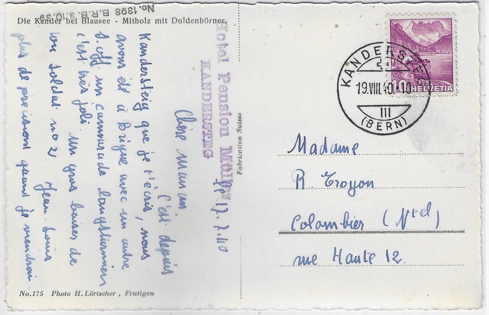 Cartoline postali: Die Kander bei Blausee - Mitholz mit Doldenhörner – Usato da Ettingen venduto da Kartenplanet 1