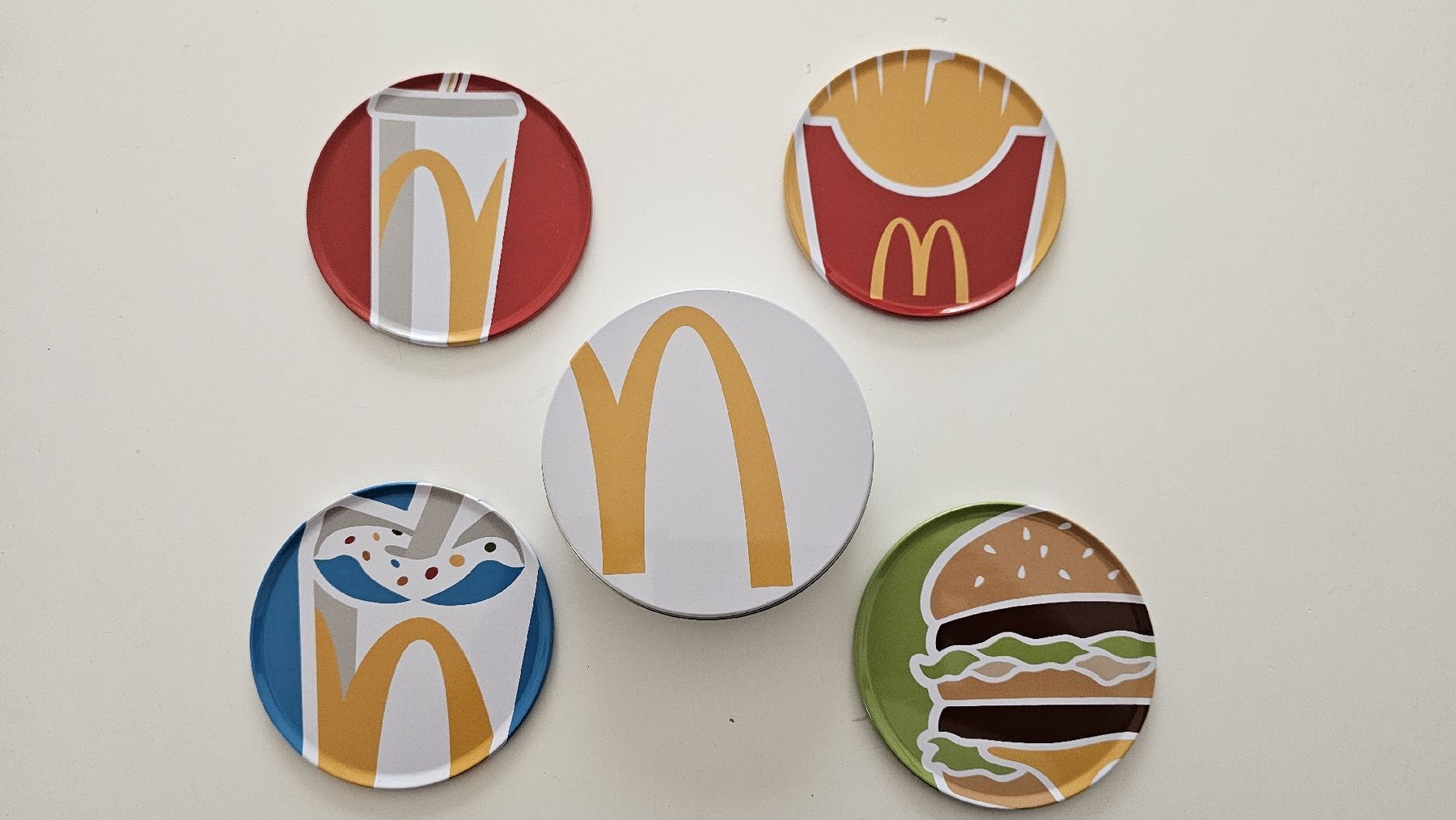 Untersetzer: Mc Donalds Glasuntersetzer 4Stk mit Dose – Neu und originalverpackt aus Baar von lar_mpr5