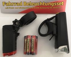 Fahrrad Beleuchtung Front- + Rückleuchte inkl. Batterien