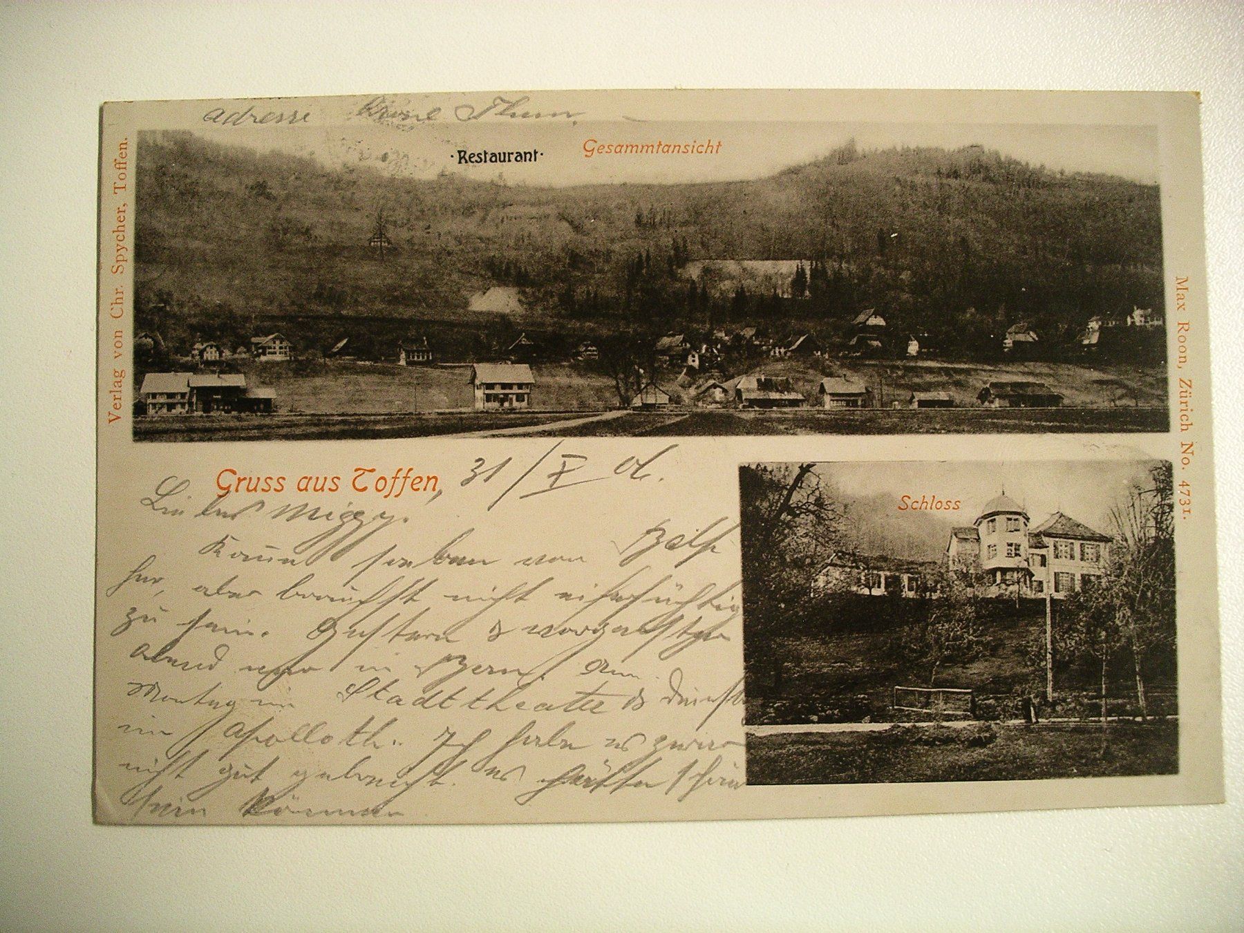 Cartoline postali: FotoAK TOFFEN, BahnSTempel THUN – Usato da Oberhofen am Thunersee venduto da luuping99