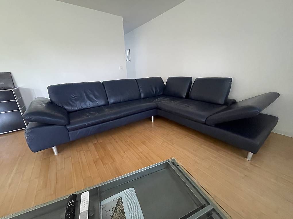 Sofas: Markensofa W. Schillig Lederimitat, Viersitzer – Gebraucht aus Bremgarten b. Bern von tom987