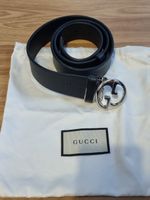 Gucci Gürtel Schwarz Silber Gr. 90