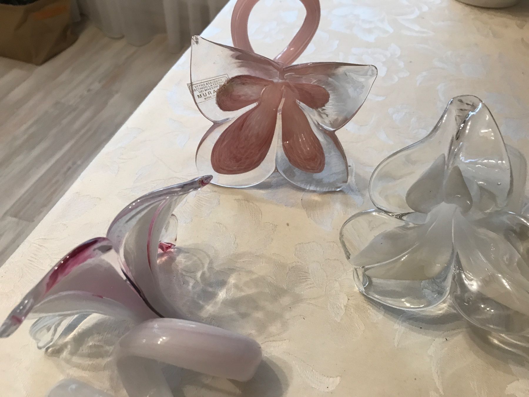 Murano Bicchieri: Murano 3er Set Glasblumen – Usato da Wettingen venduto da Andres54 4