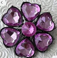 Brosche Neu  Kristalle Metall