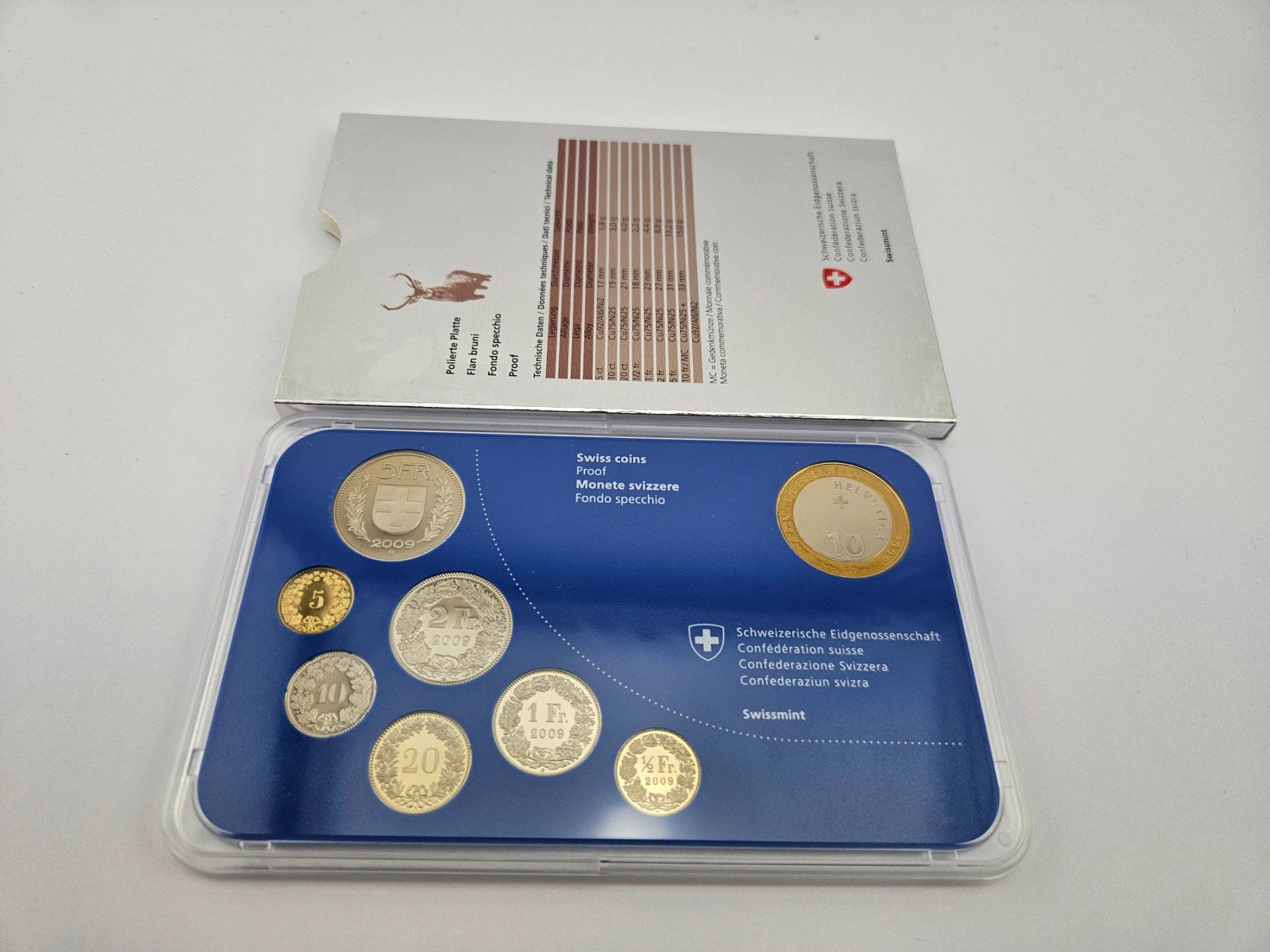Tutti le monete: Schweizer Münzsatz Rothirsch 2009 Polierte Platte – Nuovo e nell'imballaggio originale da Therwil venduto da Racingr6 1