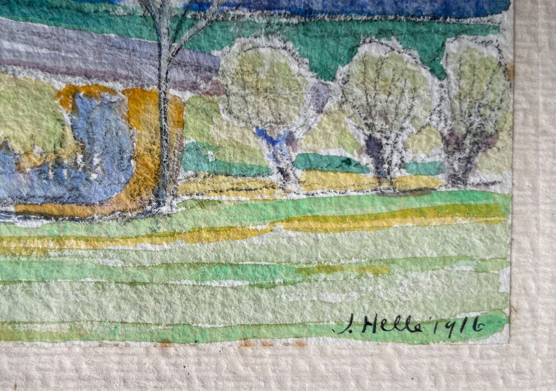 Tableaux: J. Hellé aquarelle 1916 – D'occasion à Biel/Bienne par Galaq 2