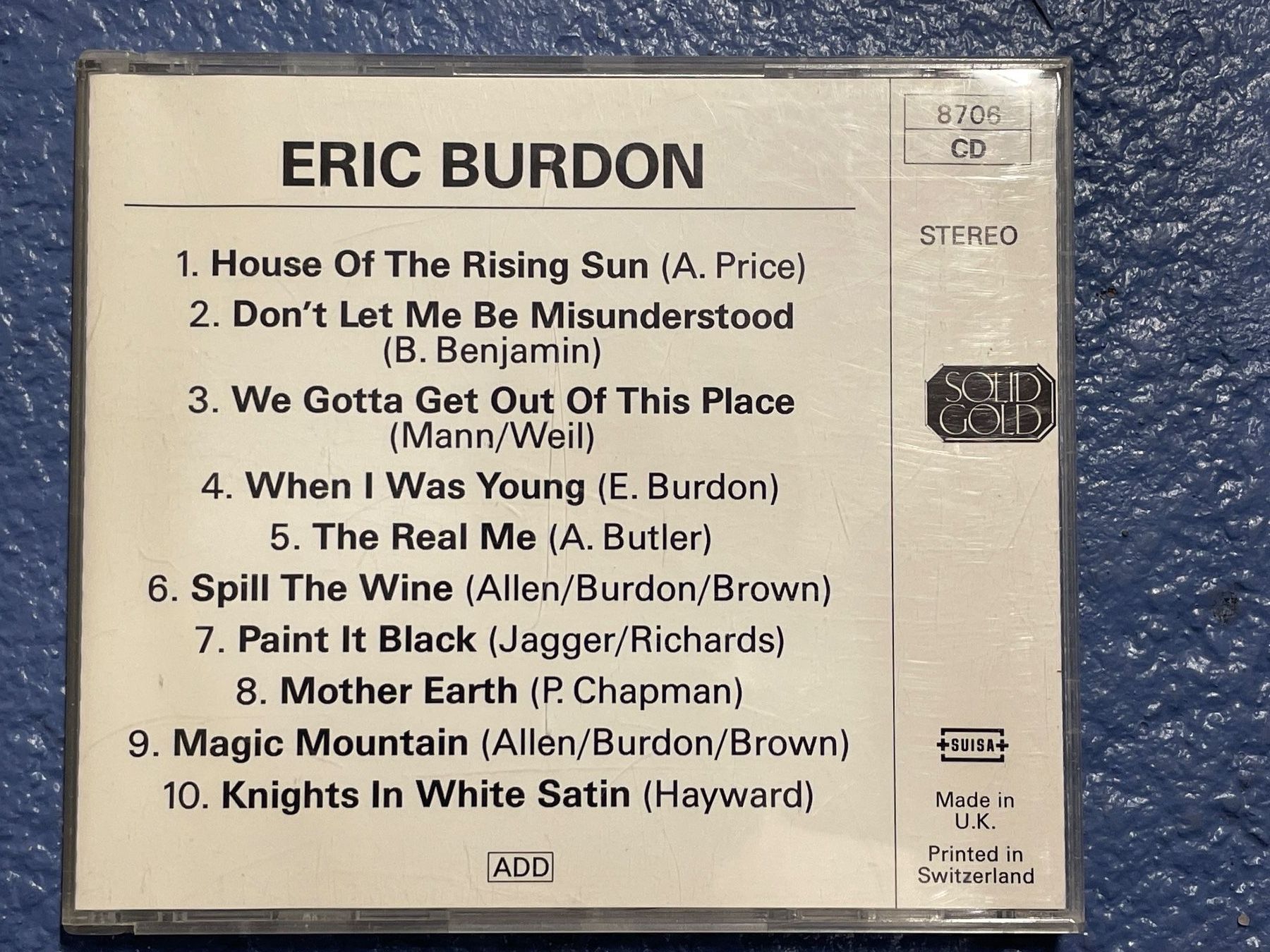 CD: [CD] ERIC BURDON - Greatest Animal Hits – Usato da Frasnacht venduto da DiskSelection 1