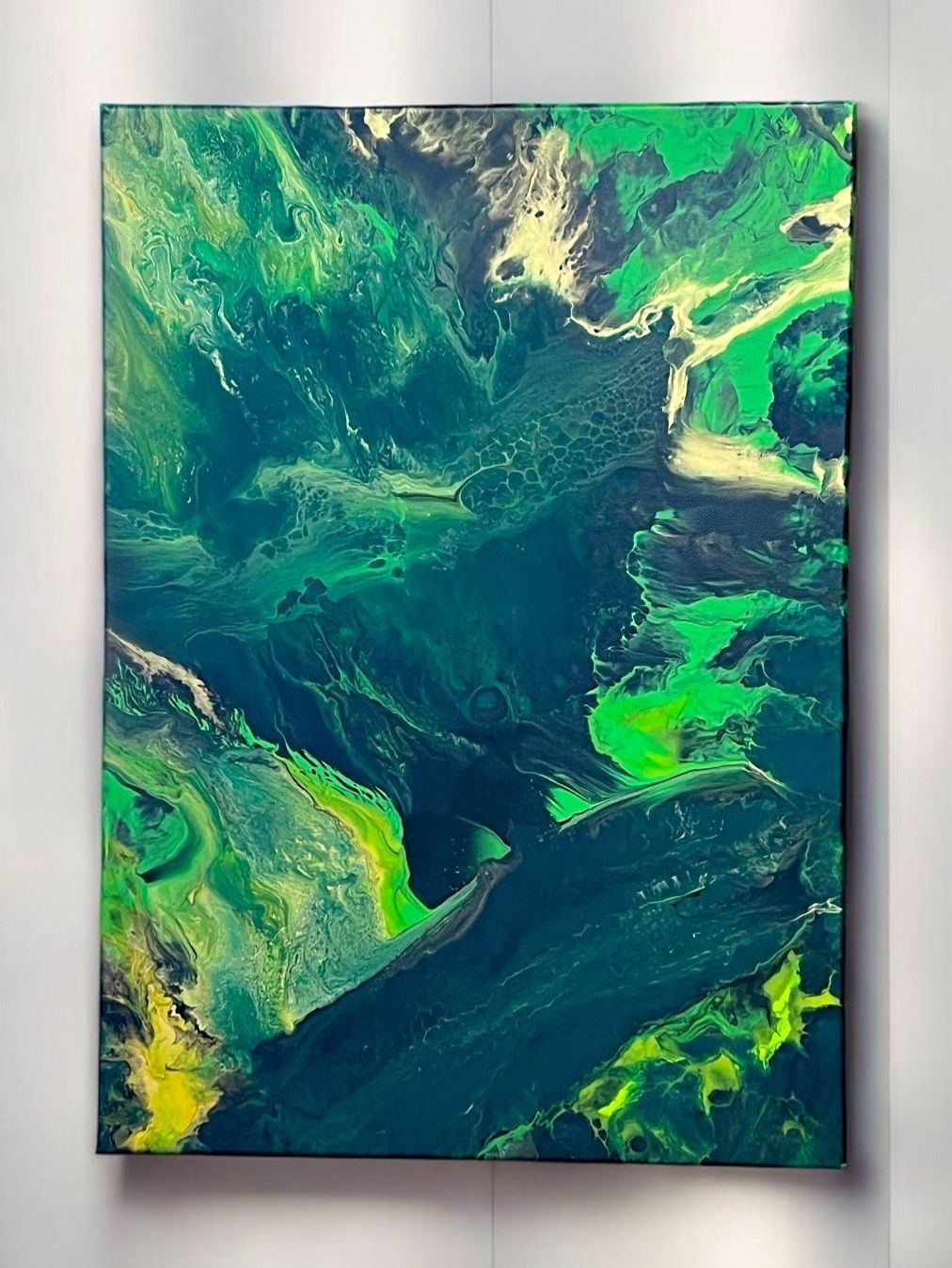 Dipinti: Abstraktes Acrylgemälde "Emerald" 50x70cm Original – Nuovo (secondo la descrizione) da Hochdorf venduto da Jasminurschel