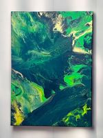 Abstraktes Acrylgemälde "Emerald" 50x70cm Original