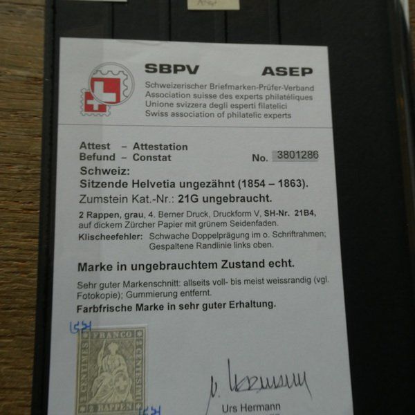 Tutti i francobolli: STRUBEL° 21 G  mit BEFUND  Kat.Fr. 350.- – Usato da Egliswil venduto da Trens01 3