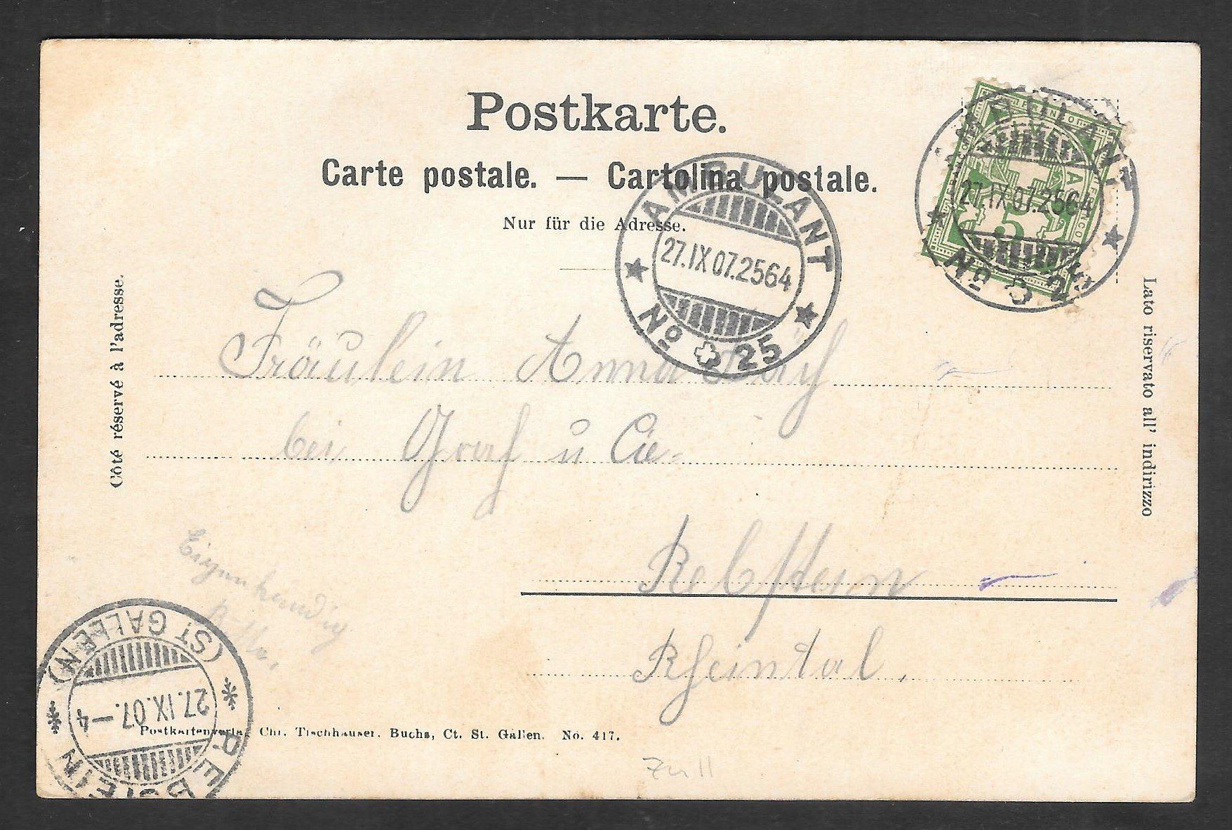 Cartoline postali: Sargans Teilansicht mit Schloss – Usato da Olten venduto da clotaldi 1