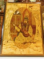 Vintage Orientalische Malerei auf Holz rar