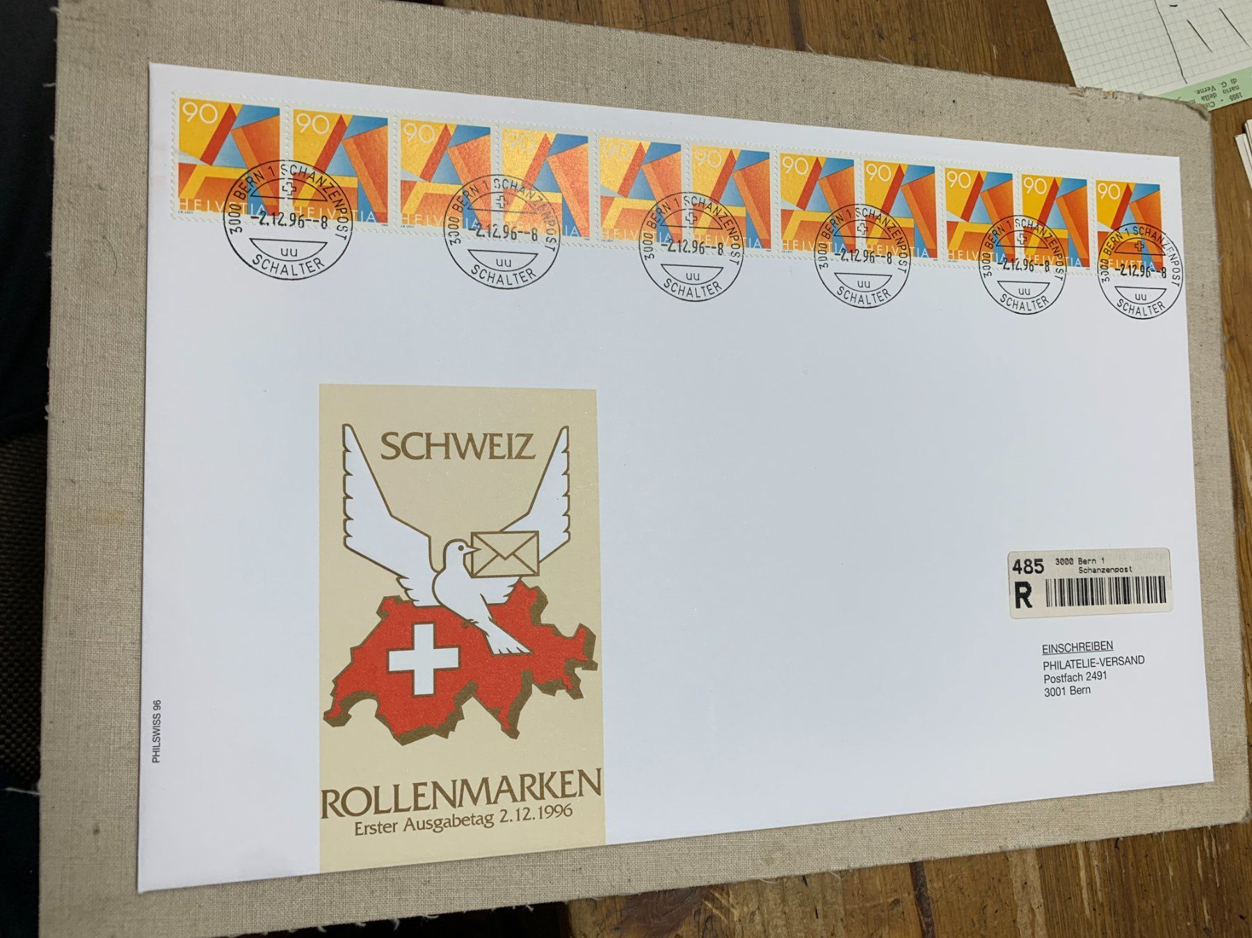 Alle Briefmarken: FDC - Rollenmarken - 1996 – Gebraucht aus Sorengo von 74in