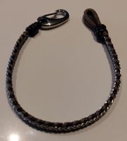 Bracelet chaîne cuir et métal fermoir mousqueton neuf