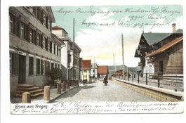 Gruss aus Trogen (AR) Partie beim Bahnhof  Speicherbahn 1904