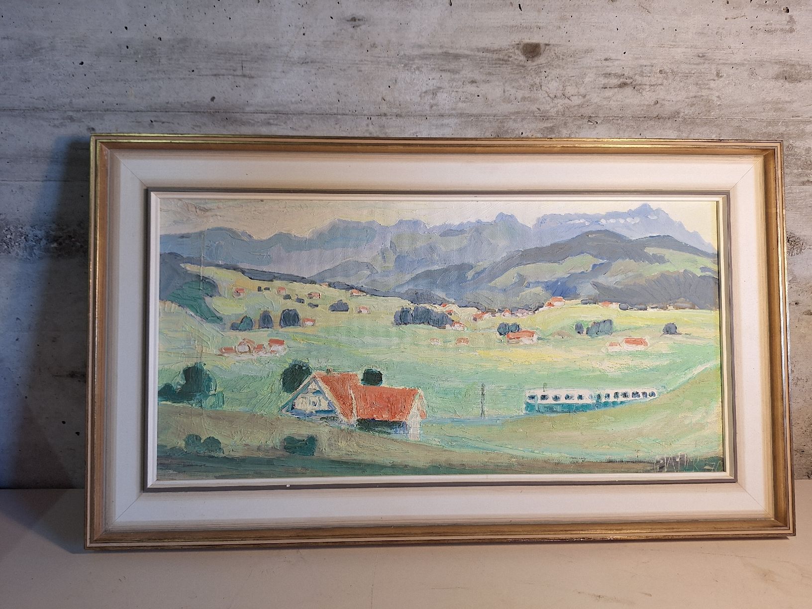 Gemälde: Gemälde Alpsein von Gais aus, siniert – Gebraucht aus Appenzell von Mar_ijan