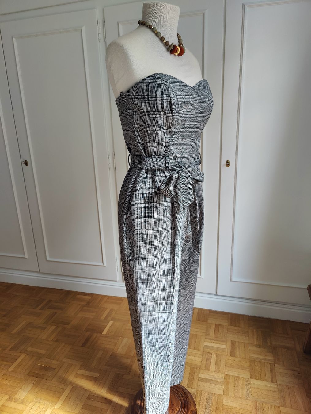 Tute: Strapless Plaid Corset Jumpsuit Belted Overall S – Usato da La Tour-de-Peilz venduto da dAutrefois 8